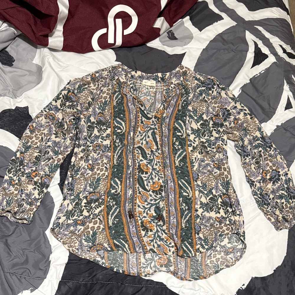 Elegant Multicolor Floral Women's Blouse